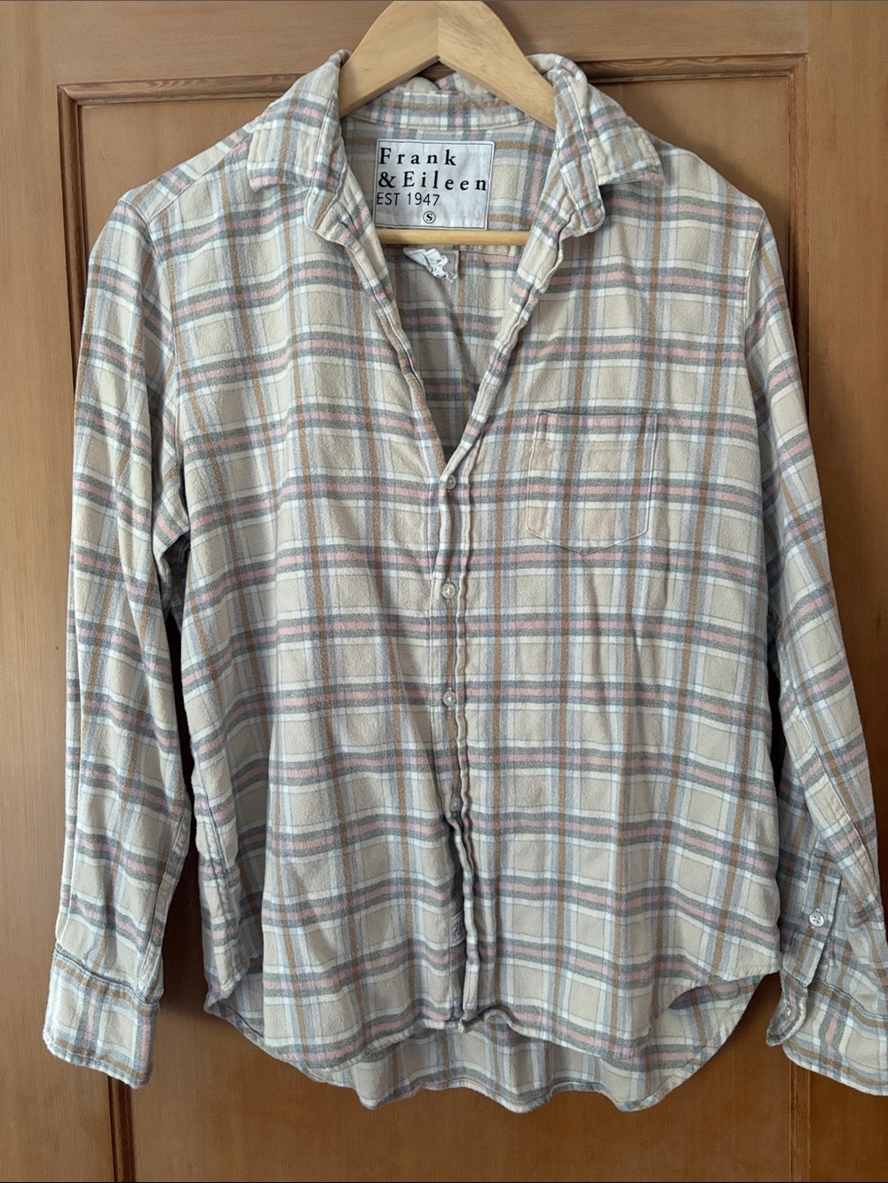 Frank & Eileen flannel Eileen blouse, Sz. S.